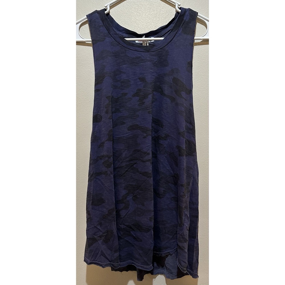 Sundry Women's Camo Racerback Tank Top Blue Camouflage Pima Cotton Size M NWT